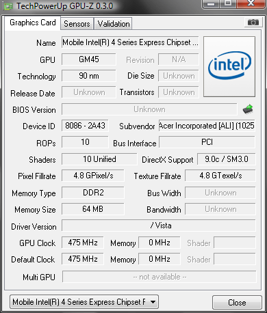 intel gma 4500 mdh