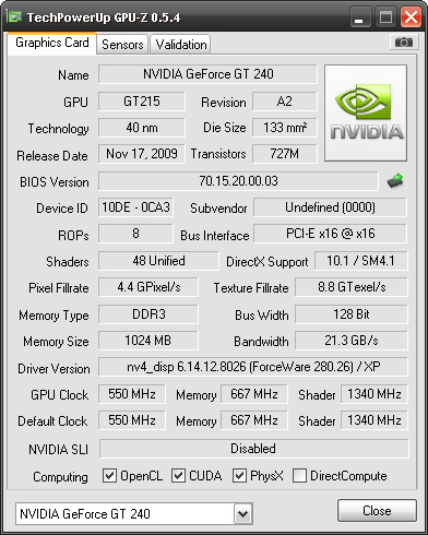identify nvidia graphics card by serial number
