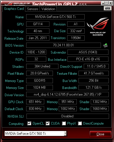 Обновление Bios Geforce Gtx560