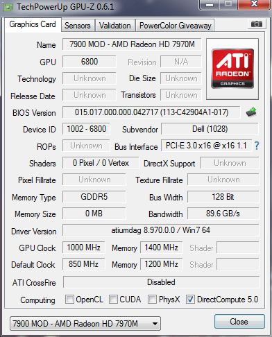 Released , supports AMD Radeon HD 7970M 