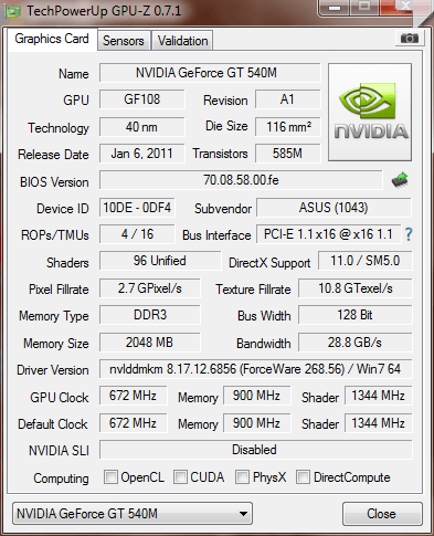 Nvidia geforce gt discount 540m driver windows 7