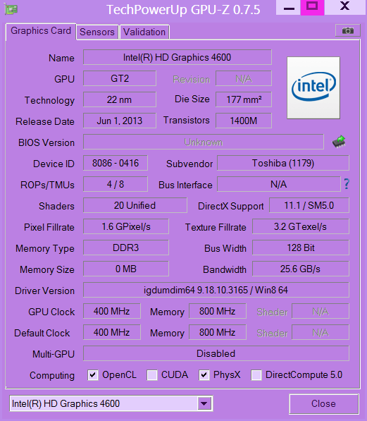 opencl driver intel graphics 4600