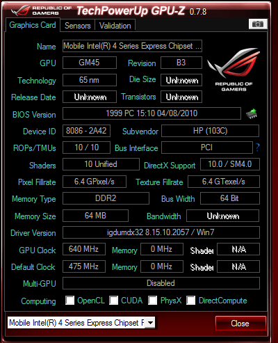 mobile intel 4 series express chipset family windows 8