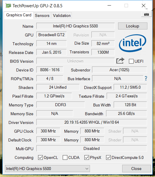 graphics card intel gma 950