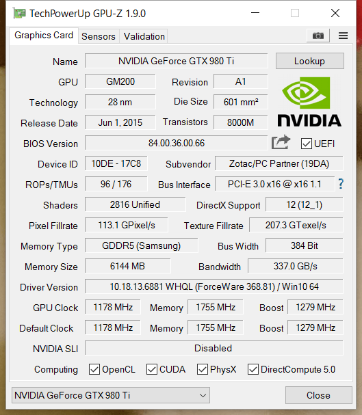 problems with GPU FAN Control (Zotac Geforce GTX 980 Ti Amp