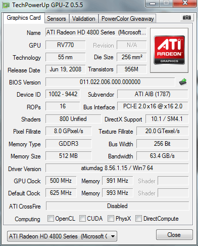 Podkręcanie karty graficznej HIS HD4850.