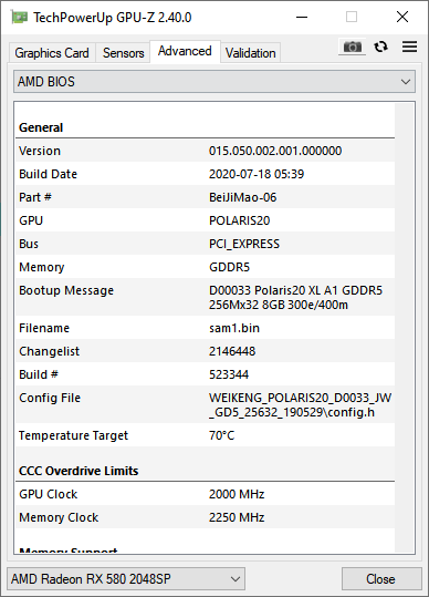 Rx580 vbios needed | TechPowerUp Forums